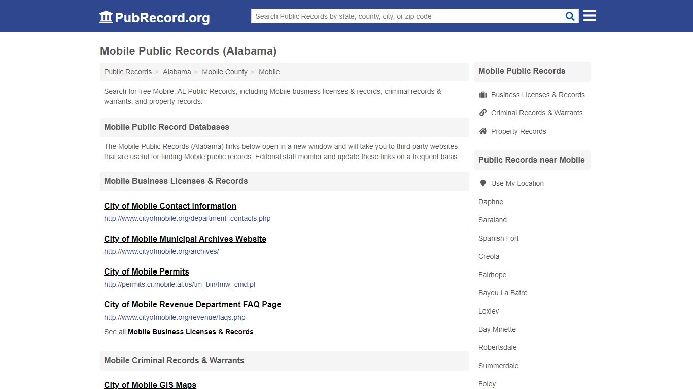 Free Mobile Public Records (Alabama Public Records)