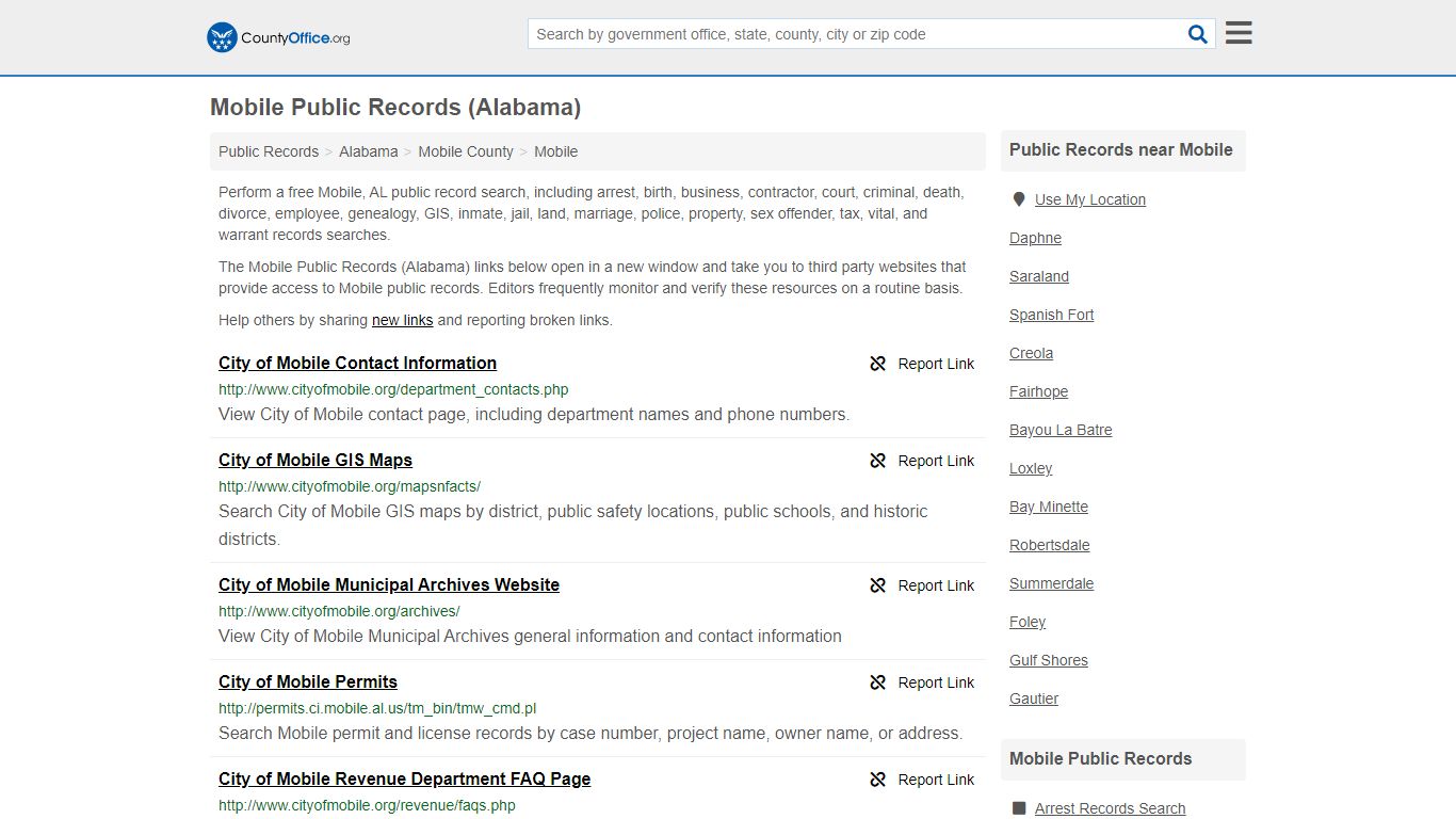 Mobile Public Records (Alabama) - County Office